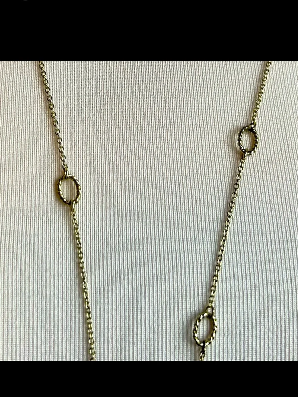 Nordstrom Gold Tone Long Oval Station Necklace Layering Jewelry